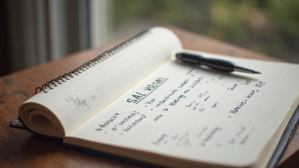 Close-up van notities met persoonlijke doelstellingen en reflectieve aantekeningen