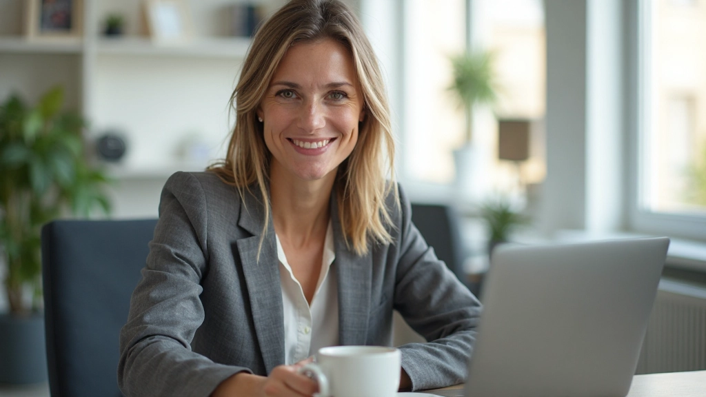 Twee personen in gesprek in moderne kantooromgeving, één zit ontspannen, ander kijkt gefocust op laptop